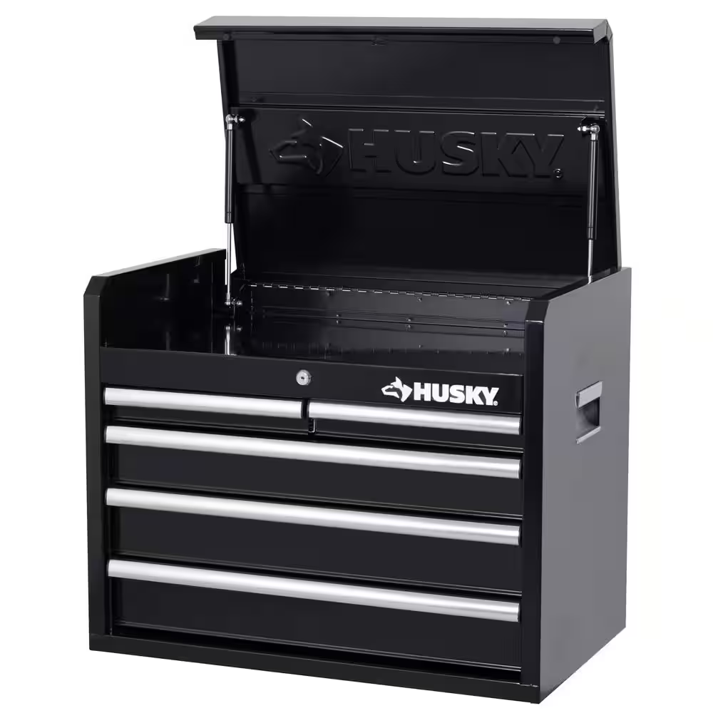 26 In. W X 15.9 in D Standard Duty 5-Drawer Top Tool Chest in Textur