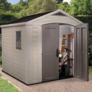 Keter Factor 8?8 Foot Large Resin Outdoor Shed