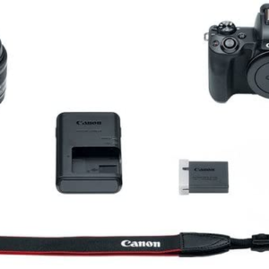 Canon EOS M50 Mirrorless Digital Camera (Black) with 15-45Mm STM Lens + Deluxe Accessory Bundle Including Sandisk 32GB Card, Canon Case, Flash, Grip