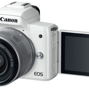 Canon EOS M50 Mirrorless Digital Camera with 15-45Mm Lens Video Kit (White) + Wide Angle Lens + 2X Telephoto Lens + Flash + Sandisk 32GB SD Memory Ca