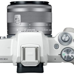Canon EOS M50 Mirrorless Digital Camera (White) W/Ef-M 15-45Mm F/3.5-6.3 Is STM + Wide-Angle and Telephoto Lenses + Portable Tripod + Memory Card + D