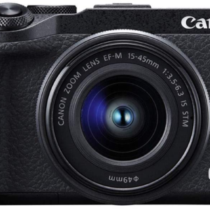 Canon EOS M6 Mark II Mirrorless Digital Camera with 15-45Mm Lens Kit (Black) + Wide Angle Lens + 2X Telephoto Lens + Flash + Sandisk 32GB SD Memory C
