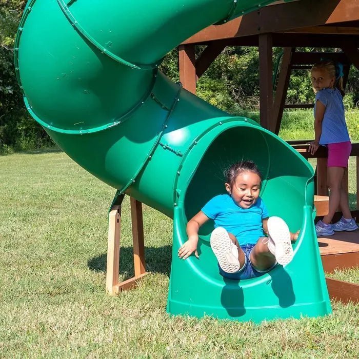 Backyard Discovery Skyfort III Cedar Swing Set w/ Tube Slide – DIY