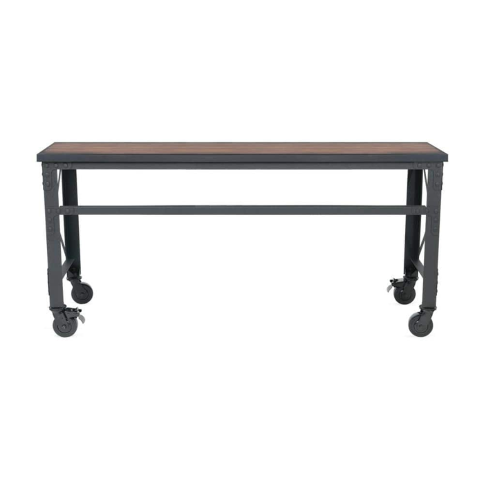 72 In. X 24 In. Mobile Worktable with Solid Wood Top