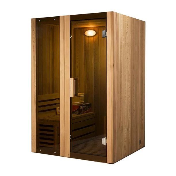 ALEKO StI2ced Cedar Indoor Wet Dry Sauna Steam Room, 3 kW Harvia KIP Heater, 2 Person