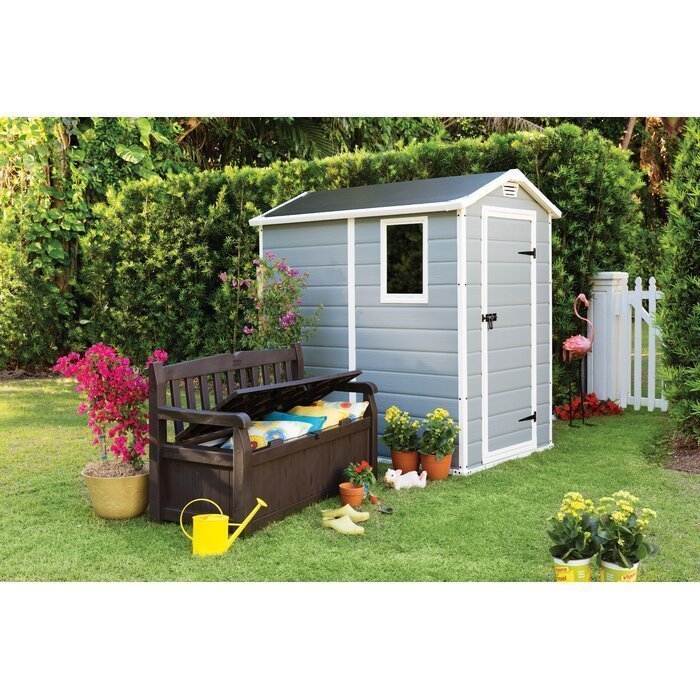 Keter Manor 4 ft. W x 6 ft. D Vertical Resin Outdoor Storage Shed Ideal For Patio