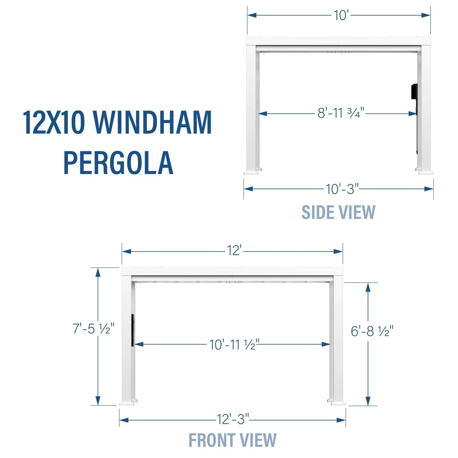 12?10 Windham Modern Steel Pergola With Sail Shade Soft Canopy